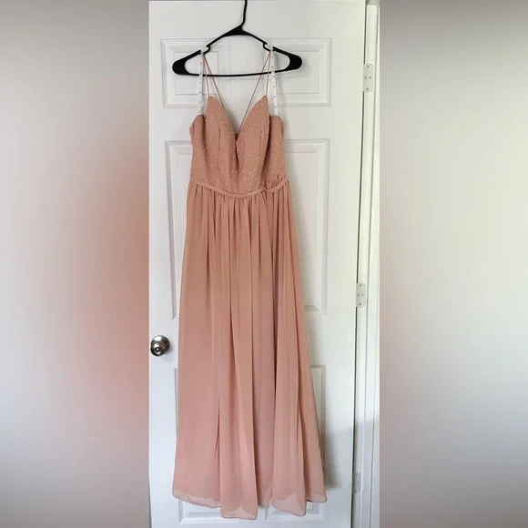 adrianna papell beaded bridesmaid dress Adrianna Papell Platinum Bridesmaid Dress Style 40121 main image 1